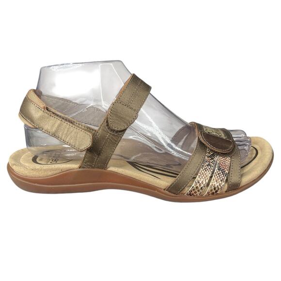 Abeo Women’s Brynn Brown Snakeskin Print Leather Slingback Sandal Size US 8 - Picture 1 of 11